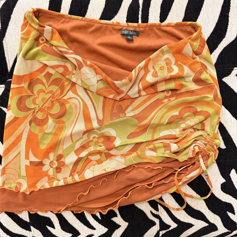 Wild Fable 70s style multi colored mini skirt (XL)